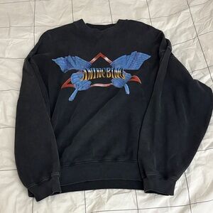 Anine Bing Black and Blue Graphic Crewneck Sweater